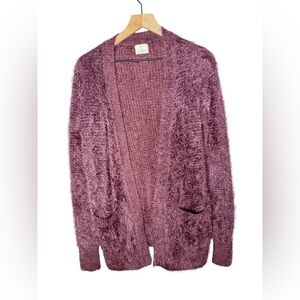 Pins And Needles Urban Outfitters Fuzzy Soft Lilac Open Front Cardigan Sz S